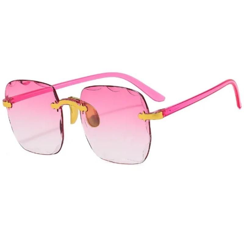 Nové bezrámové slnečné okuliare s rezanými okrajmi Módne letné slnečné clony Dámske priehľadné viacfarebné šošovky UV4 Dámske slnečné okuliare