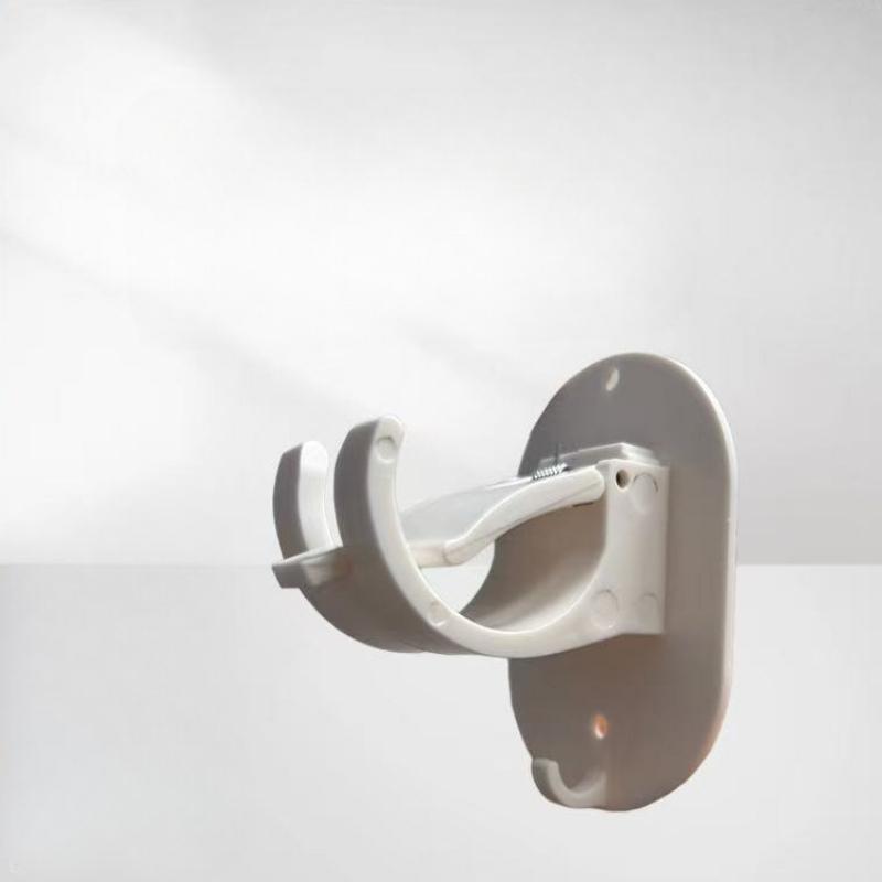 

New Simple Curtain Rod Shower Curtain Rod Clip Bracket Hook Clamp No Drilling Required Curtain Rod Plastic Hook