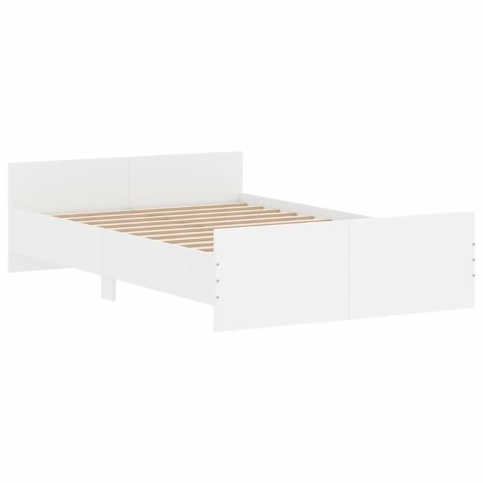 VidaXL Bed Frame with Headboard-Footboard White 120x200 Cm 3203740