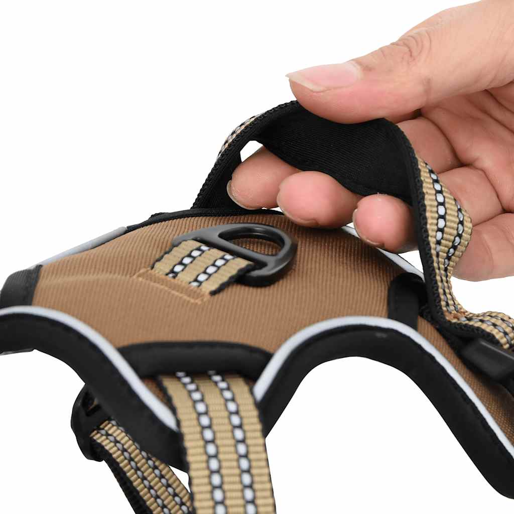 Reflective Adjustable Dog Harness Brown XL