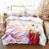 Aikatsu! Anime Bedding Set 3PCS Soft Microfiber Duvet Cover Pillowcases Cute Idol Printed Bed Set for Kids Girls Bedroom Decor