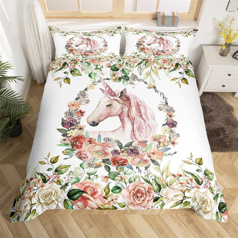 Kawaii Elefant Bettbezug Einzelbett Cartoon Tier Bettwäsche Set Floraler Bettdeckenbezug Mikrofaser Schmetterling Bettsets für Jungen Mädchen