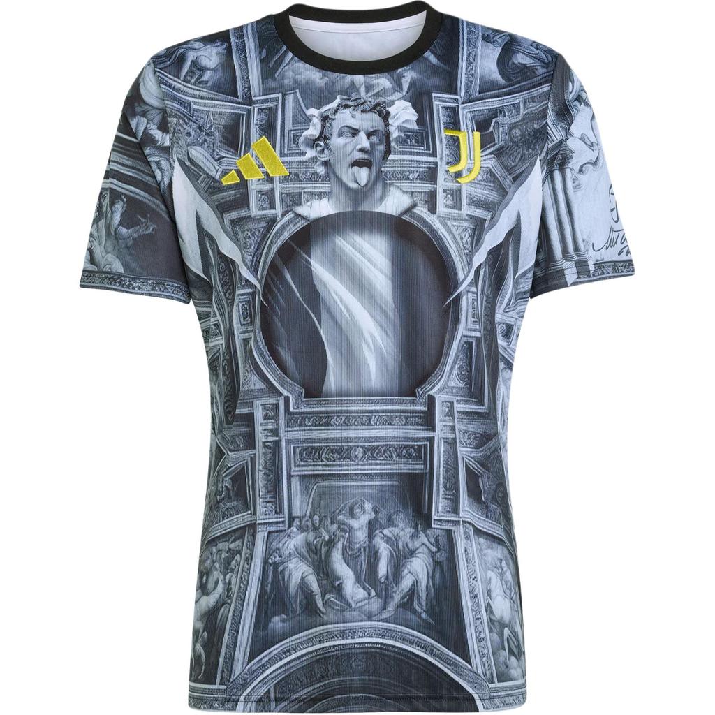 Adidas Juventus FW25 5/26 Pre-Match Quick-Dry Printed Training Short Sleeve Football Shirt Men tops KA6785