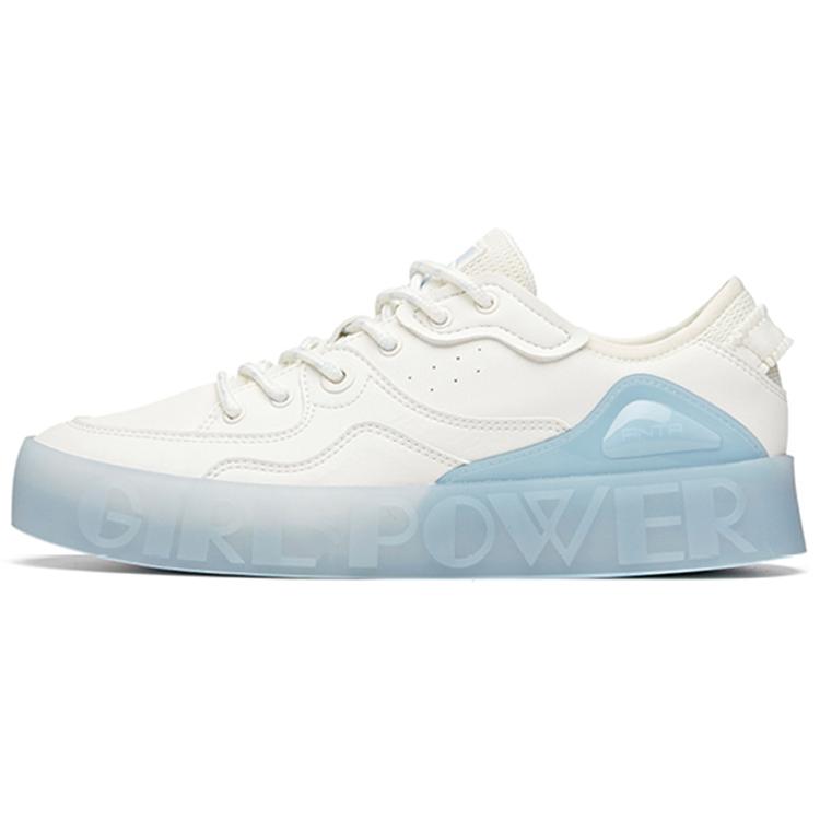 

new Anta Life Collection Anti Slip Wear Resistant Low Top Skateboard Shoes Women s White Lake Blue 35.5