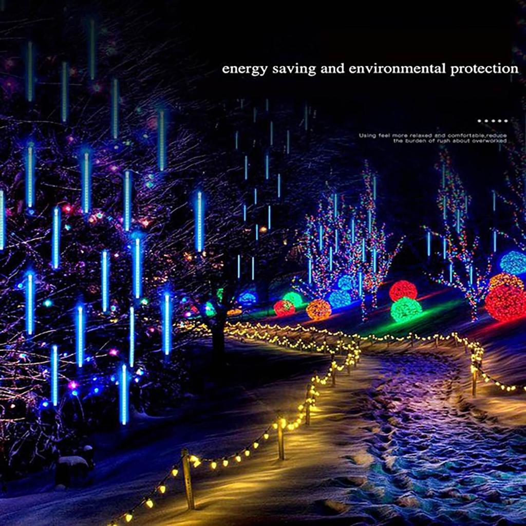 Kaskad LED M-eteorregn Ljusslingor Utomhus För Julgransdekoration Högtidsfest Bröllop