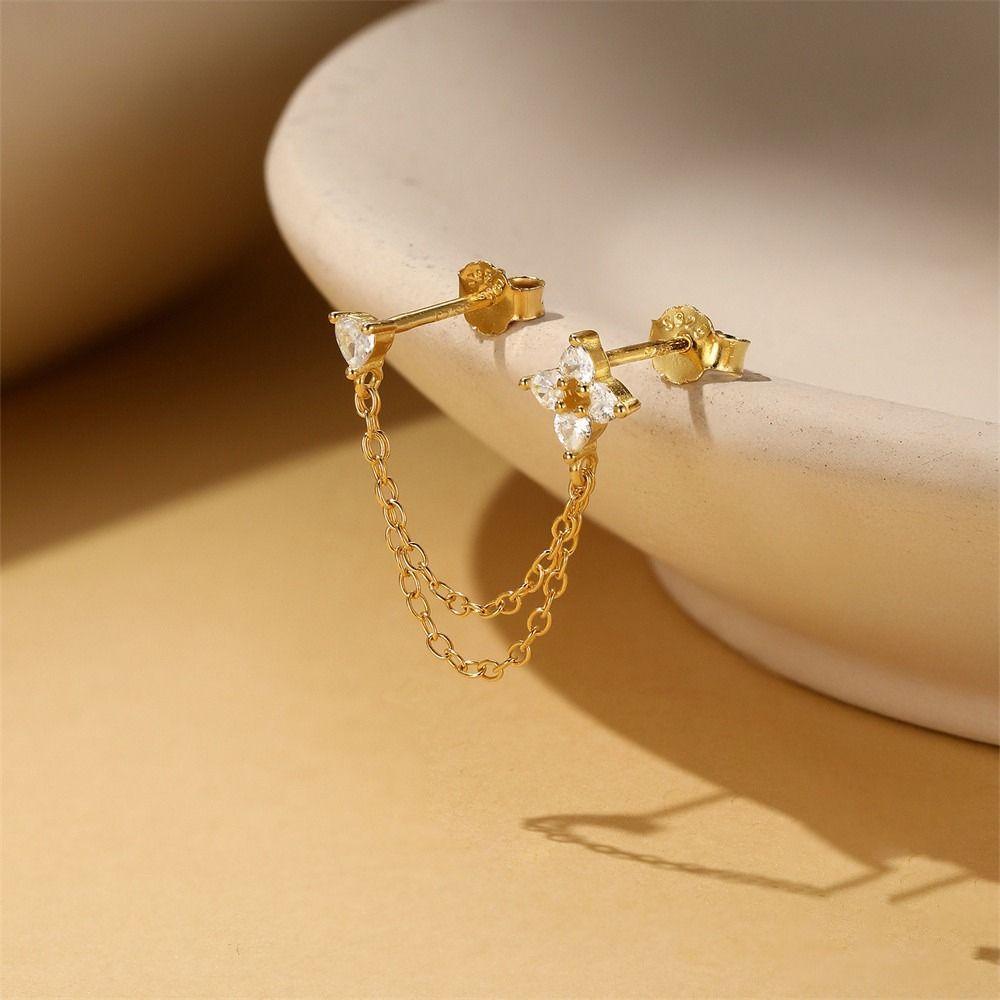 S925 Sterling Silver Long Tassel Drop Earrings Pendant Chain Earrings  Fashion Accessories