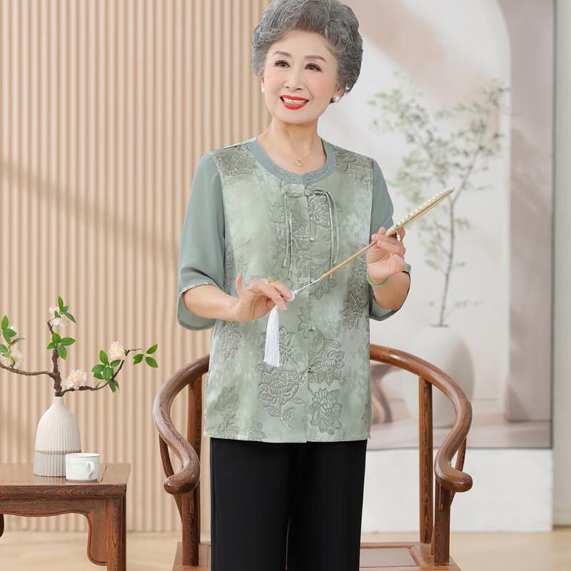 New Chinese Style Two-Piece Set for Elderly Women