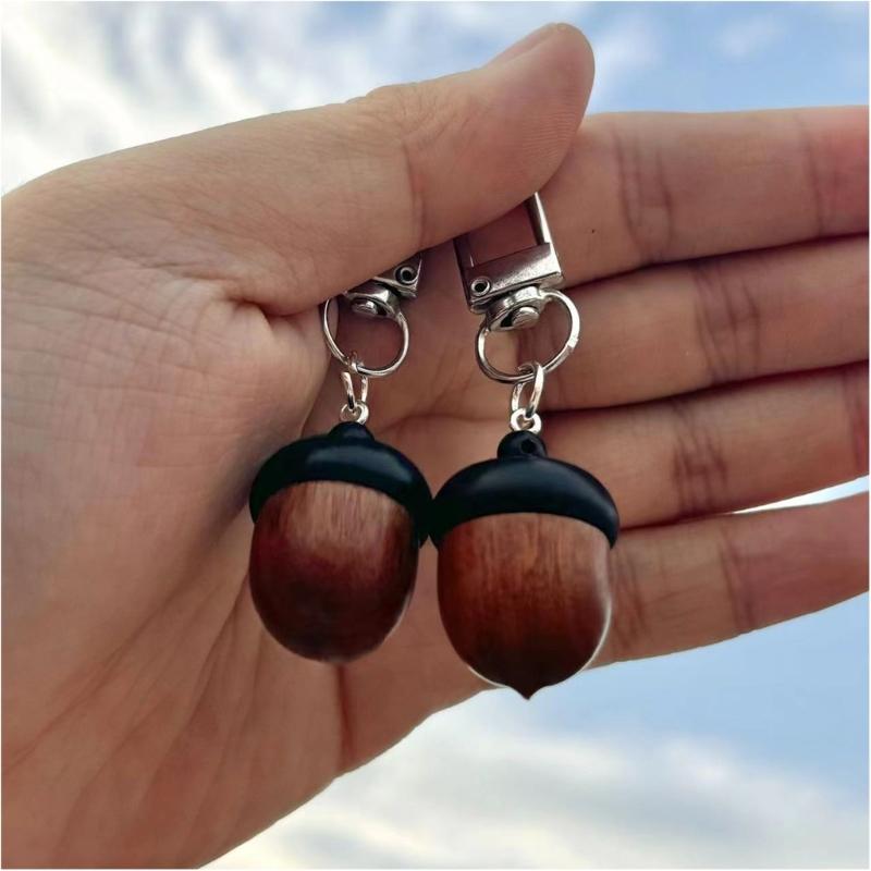 Practical Simulation Acorn Keychain Twist Open For Storing Keys Miniature Tools Bag Accessory Gift for Women