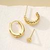 3pcs Simple Hoop Earring Set for Women Vintage Gold Color Metal Circle Geometric Cartilage Piercing Earrings Daily Party Jewelry