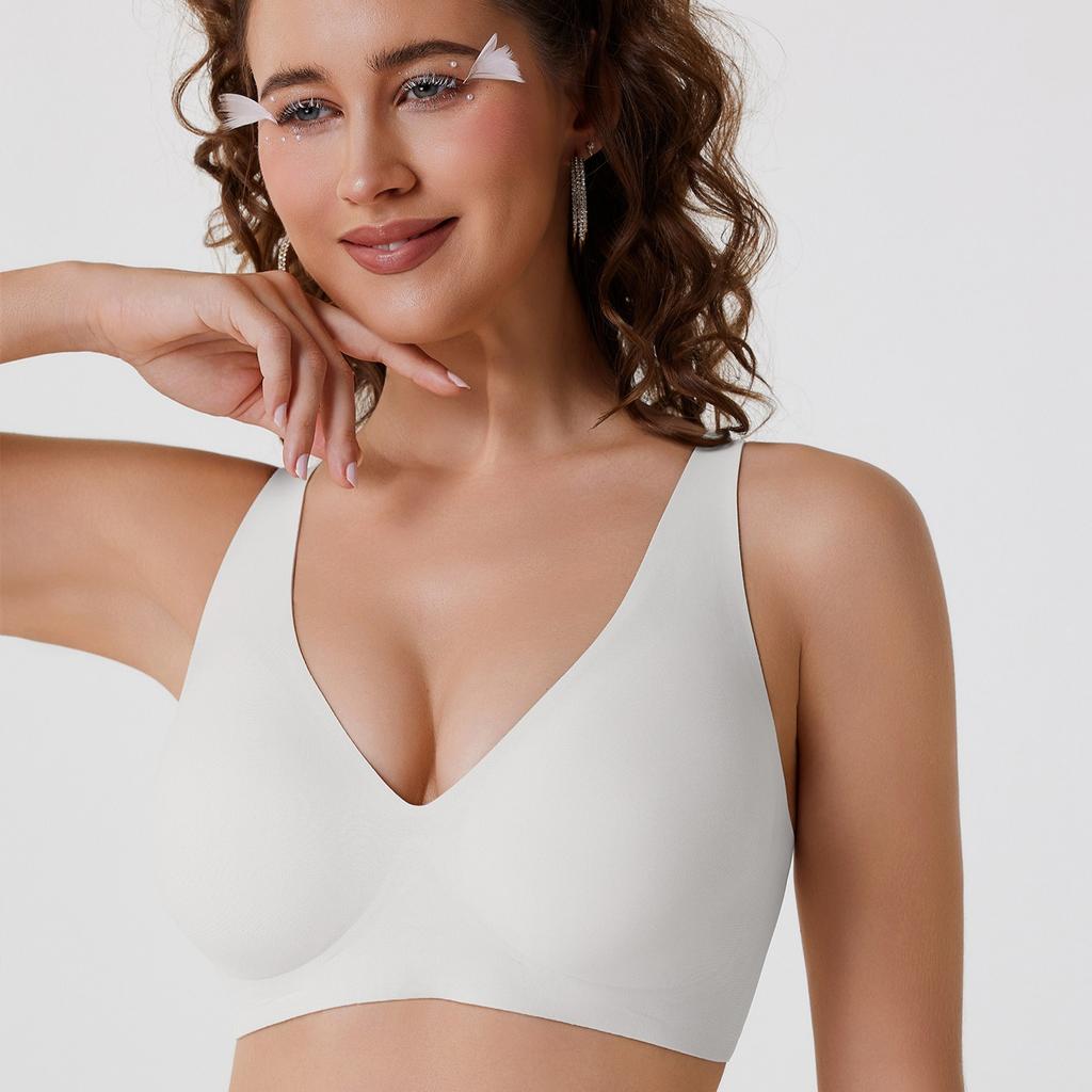 European and American Seamless Wire-free Underwear for Women, Comfortable and Thin Full-cup Bra