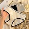 Women Panties Seamless Mid Waist Contrast Color Letter Pattern Elastic Soft Breathable Japanese Style Anti-septic Moisture-wicki