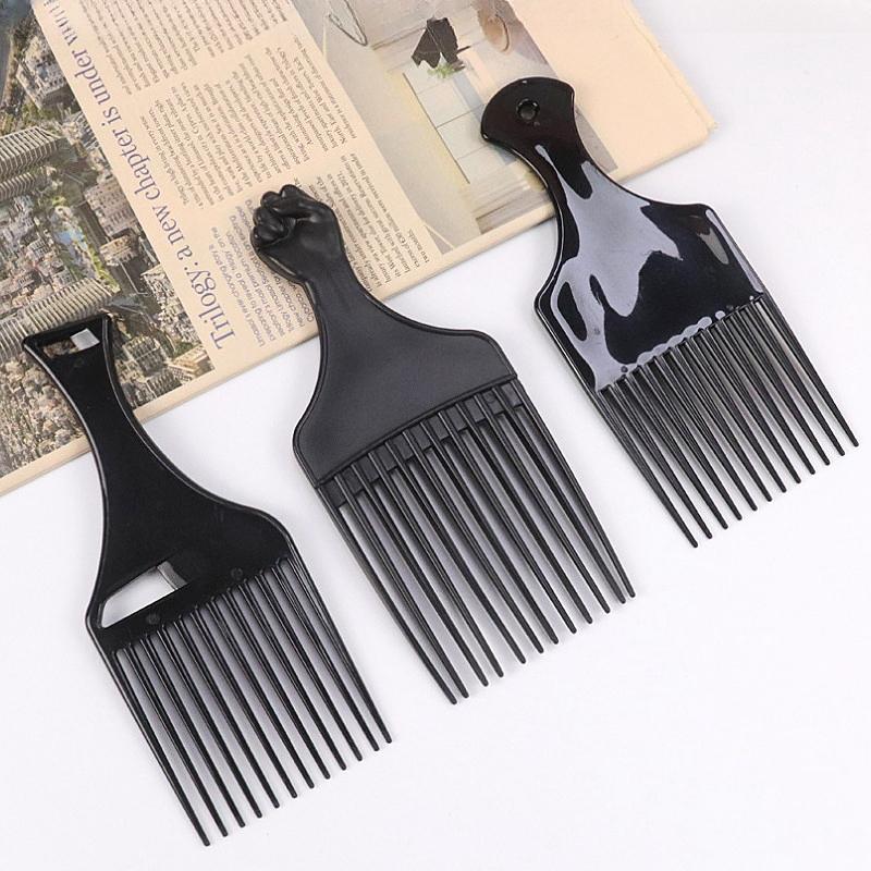 Wide Teeth Brush Pick Comb Fork Hairbrush Insert Hair Pick Comb Plastic Combs for Curly Afro Hair Styling Tools for Women Men