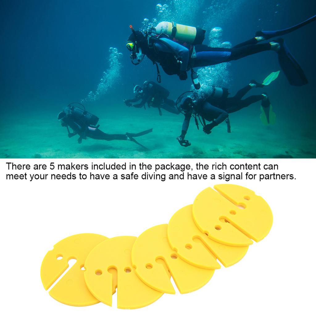5Pcs Diving Line Marker Cave Dive Marker     Rope Line Marker PVC Round Shape for Underwater