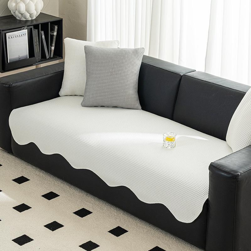 1pc Ice Sliky Fiber Fabric Sofa Cushion Cover - Summer Cooling Non-Slip Machine Washable Pet-Friendly Contemporary Style Sectional Sofas