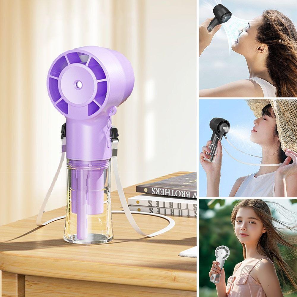Portable Neckloop Fan with Water Spray Mist Mini Fan Multi-function Air Cooler  Outdoor