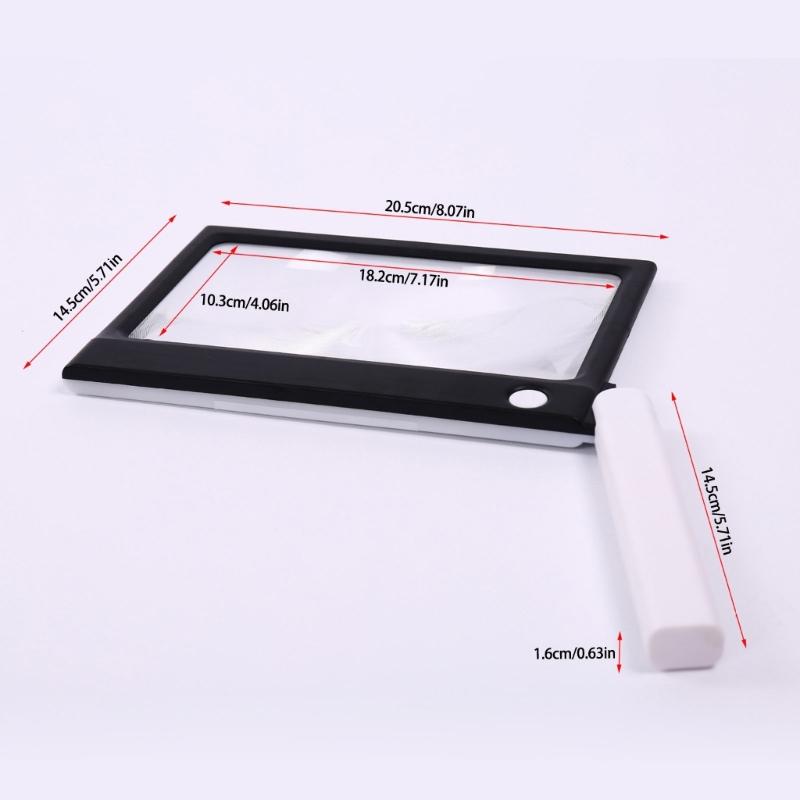 Handheld Magnifier with Bright LED Light Large Viewing Area Reading Aid with Light for Macular Degeneration Support