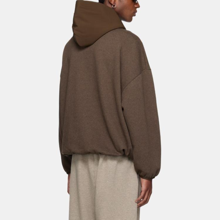 Fear of God Essentials Nylon Fleece Hoodie 'Heather Wood' Men's 202SU244312F