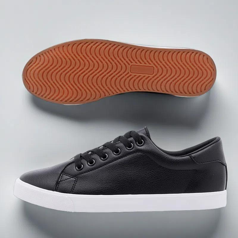 Vulcanized Rubber Shoes Men's Shoes Casual Leather Shoe Mesh Summer Lace Up Flat Bottom Sports Board Shoes Men Casual Sneakers