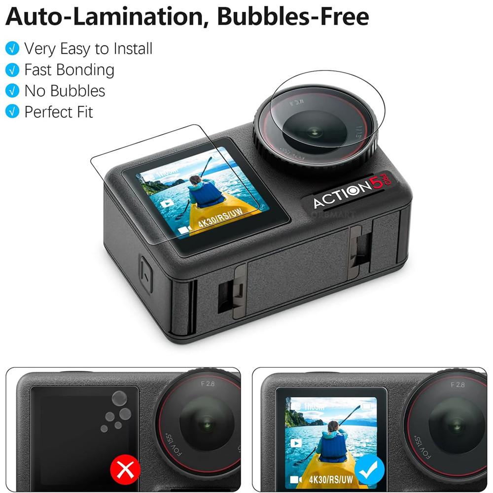 Voor DJI Action 5 Pro Schermbeschermer Gehard Glas Folie Lenskap Dop Tas Hoes voor DJI Action 5 Pro Accessoires