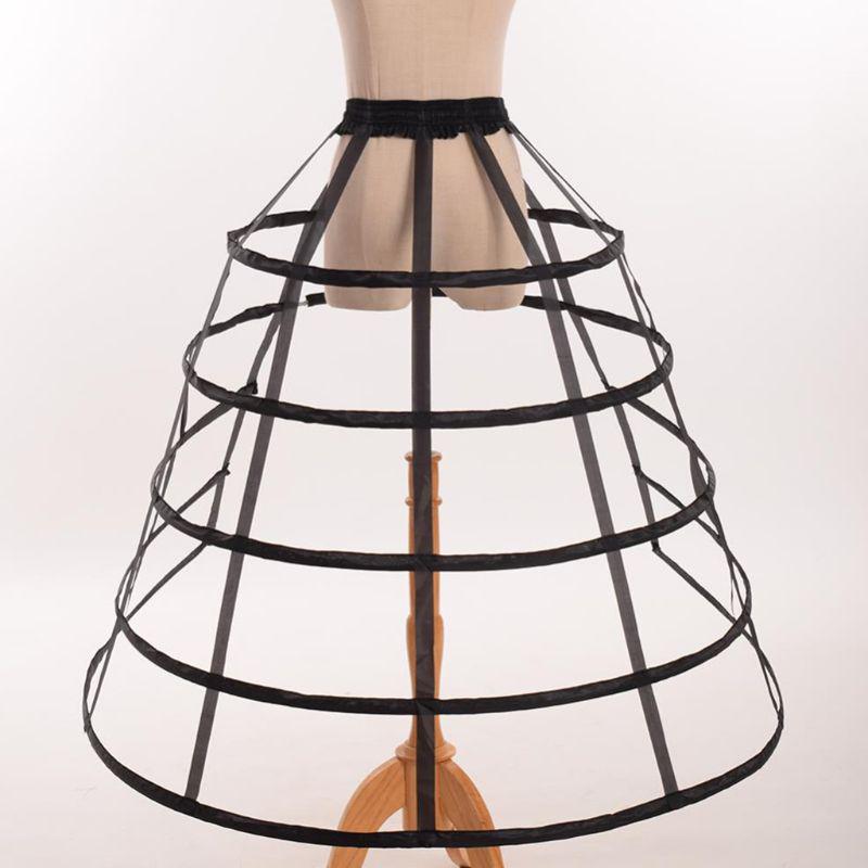 Hollow Petticoat Underskirt Ruffled Crinoline Skirt Bird Cage Boned Skirt Support Petticoat Girls Cosplay