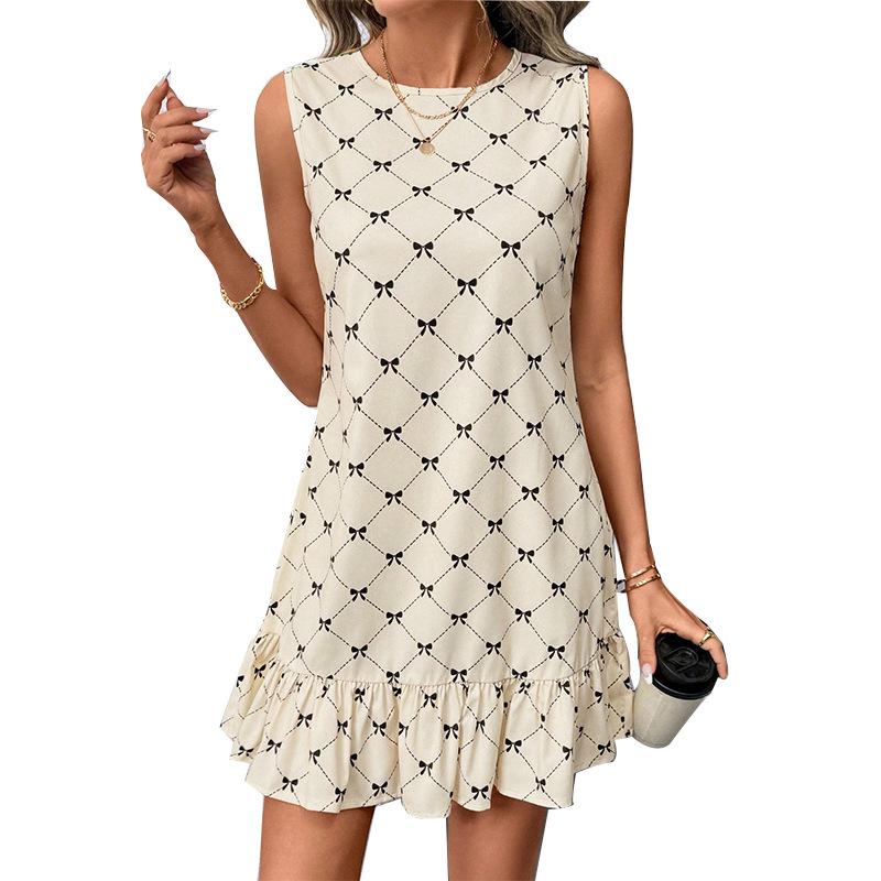 2025 Summer Women's European & American Plaid Sleeveless A-line Dress