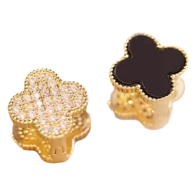 2025 Clover Reversible Stud Earrings: Elegant French Fashion Ear Cuffs & Niche Design Trend.