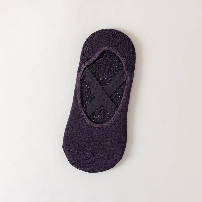 1 pereche de șosete profesionale pentru yoga pentru femei, șosete din silicon anti-alunecare pentru balet și pilates, șosete de sport pentru dans, fără spate, respirabile