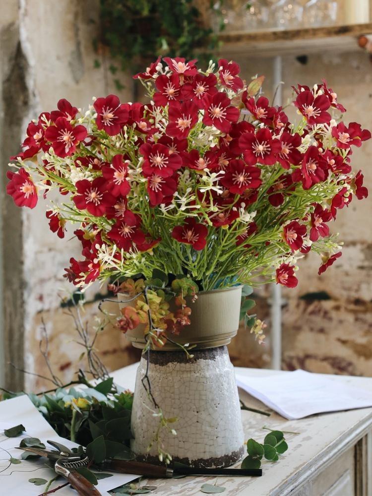 5 Pcs Silk Gypsophila Artificial Bouquets UV Resistant Fake Flowers Artificial Babys Breath Flowers for Home Wedding Party DIY Arrangement Table Decor