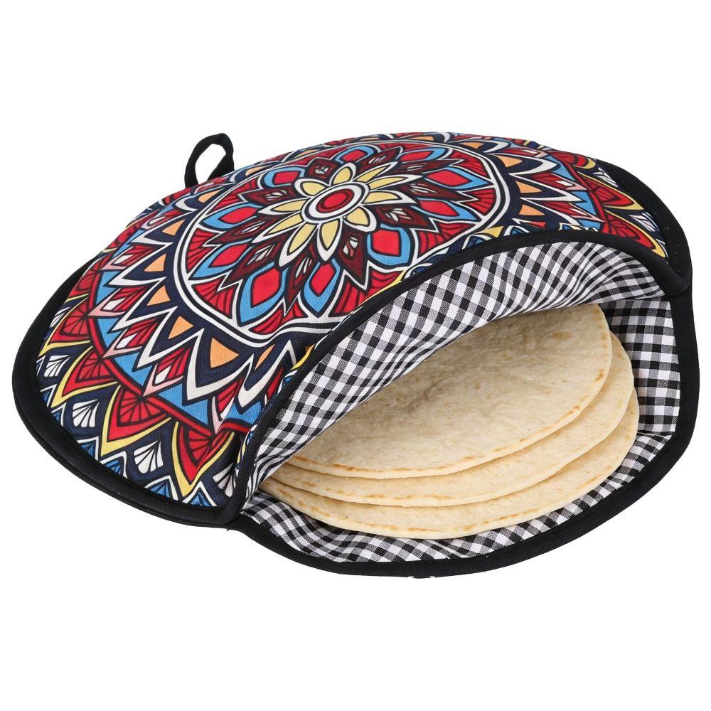 Microwavable Tortilla Warmer Pouch Insulated Heat Reusable Tacos Insulated Bag 12 Inch Keeps Warm Tortilla Keeper Camping