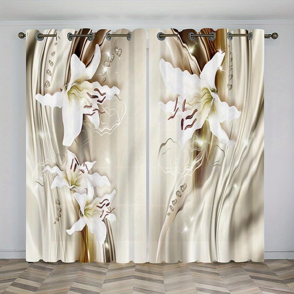 

2 шт. Золотой цветок Кристалл занавеска кабинет кухня гостиная общежитие карниз карман оконные шторы спальня аксессуары домашний декор W50H60(CM)x2PCS&Grommet Top