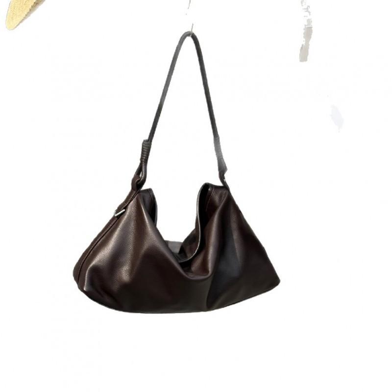 Sac Hobo Cuir de Vachette Doux Couche Supérieure 2026 Décontracté Quotidien Trajet Épaule Unique Cabas Cuir Véritable Porté en Travers Femmes