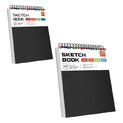 Hardcover Sketchbook Twin Wire Binding Sketchpad Tearable Pages Prevent Yellowing Drawing Notebook For Outdoor Sketching
