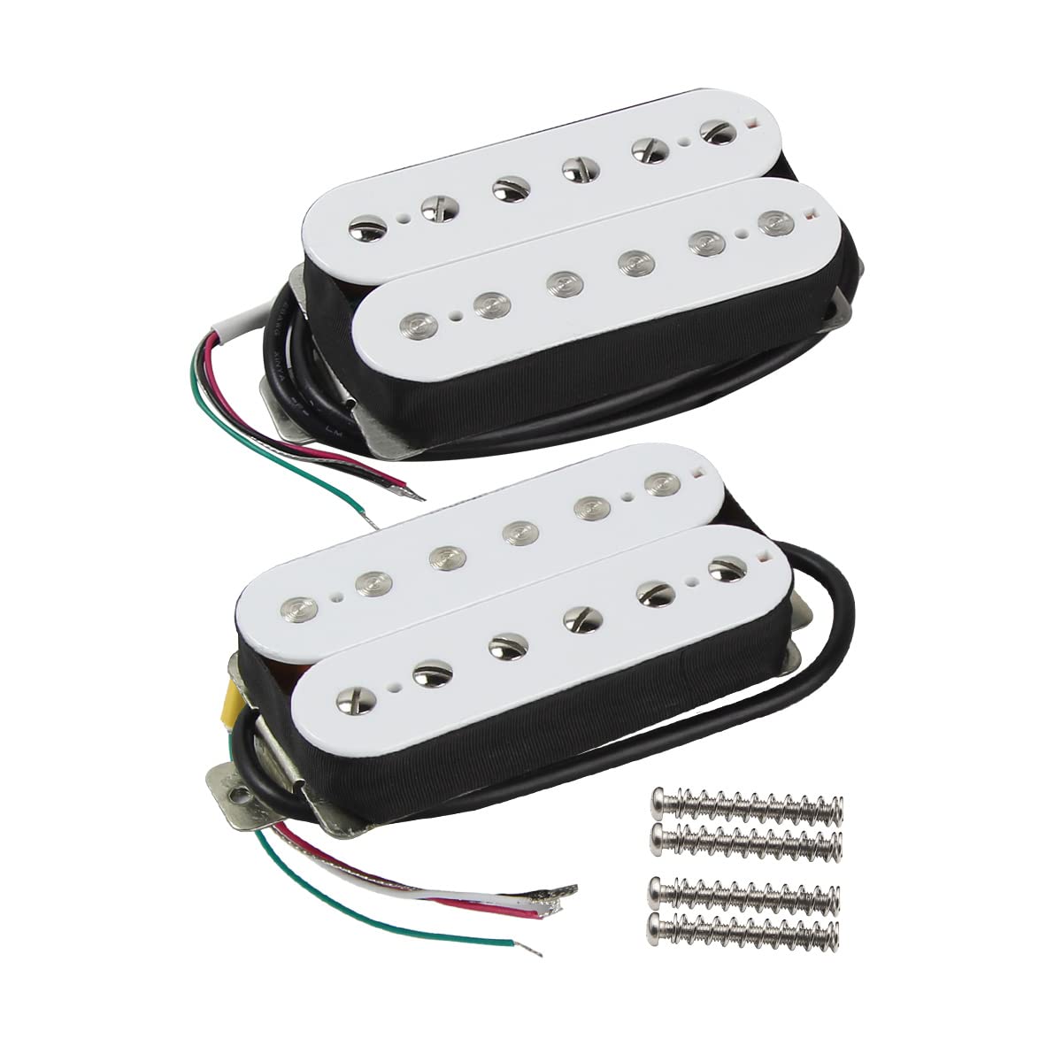 

Звукосниматель FLEOR Alnico 2 Humbucker HBA2 для электрогитары, комплект из белого хамбакера для грифа и бриджа, белый