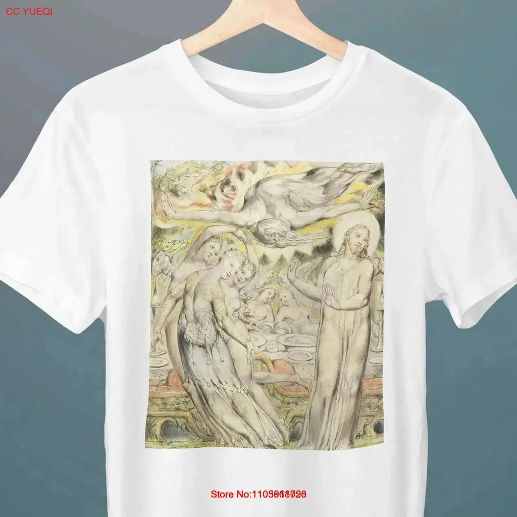 Christ Refusing The Banquet William Blake Painting T Shirt Art Religious For Her Him Lover Vintage Slightly Graphic Soft