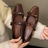 Fashion Elegant Bowknot Leather Ballet Flats Woman Premium Low Heel Mary Jane Shoes Ladies Brand Design Casual Bows Shallow Loafers