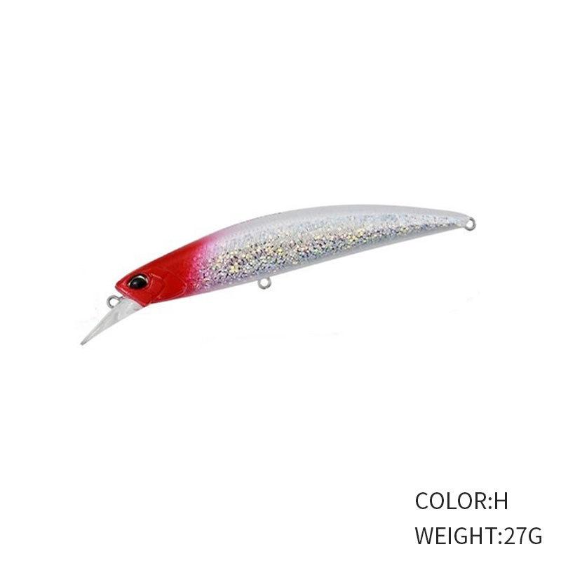 110MM 27G ABS Artificial Hard Bait Long Cast Slow Sinking Wobbler Midwater Jerkbait for Pike-7 Colors Freshwater Saltwater