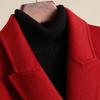 Autumn and winter women's double-sided woolen long coat double-sided wool woolen coat red coat high-end woolen coat women