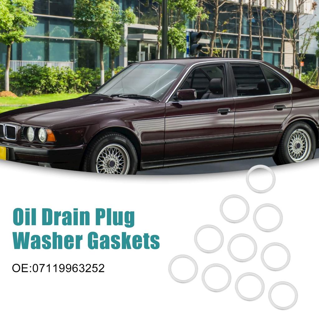 ACROPIX Bil Dreneringsplugg Pakning for M16 BMW 540i 10 stk Sølvfarget