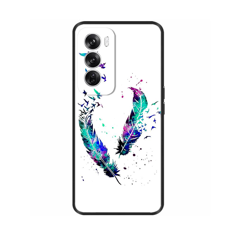 For OPPO Reno 12 5G Case Flower Painted Soft TPU Silicone Case Cover for Oppo Reno12 Pro Protective Shells On Reno 12Pro Capa