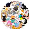 50 New Kitten Doodle Stickers Car Suitcase Laptop Mobile Phone Decoration Stickers Waterproof