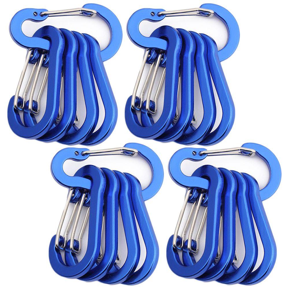 

20pcs Multi-Use Outdoor Backpack Carabiner Keychain Lock Buckle Booms Fishing Hook Snap Clip blue-20pcs