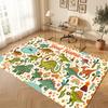 Dinosaur Theme Soft Crystal Velvet Rug Custom Name & Text Print Non Slip Floor Rug for Bedroom Living Room