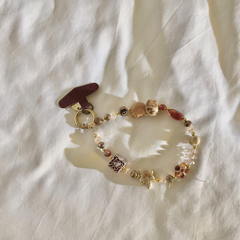 Trendy Cute Cartoon Beaded Bracelet - Phone Chain/Keychain Charm, Anti-Lost Lanyard for Headphone Case/CCD, Stylish Accessory