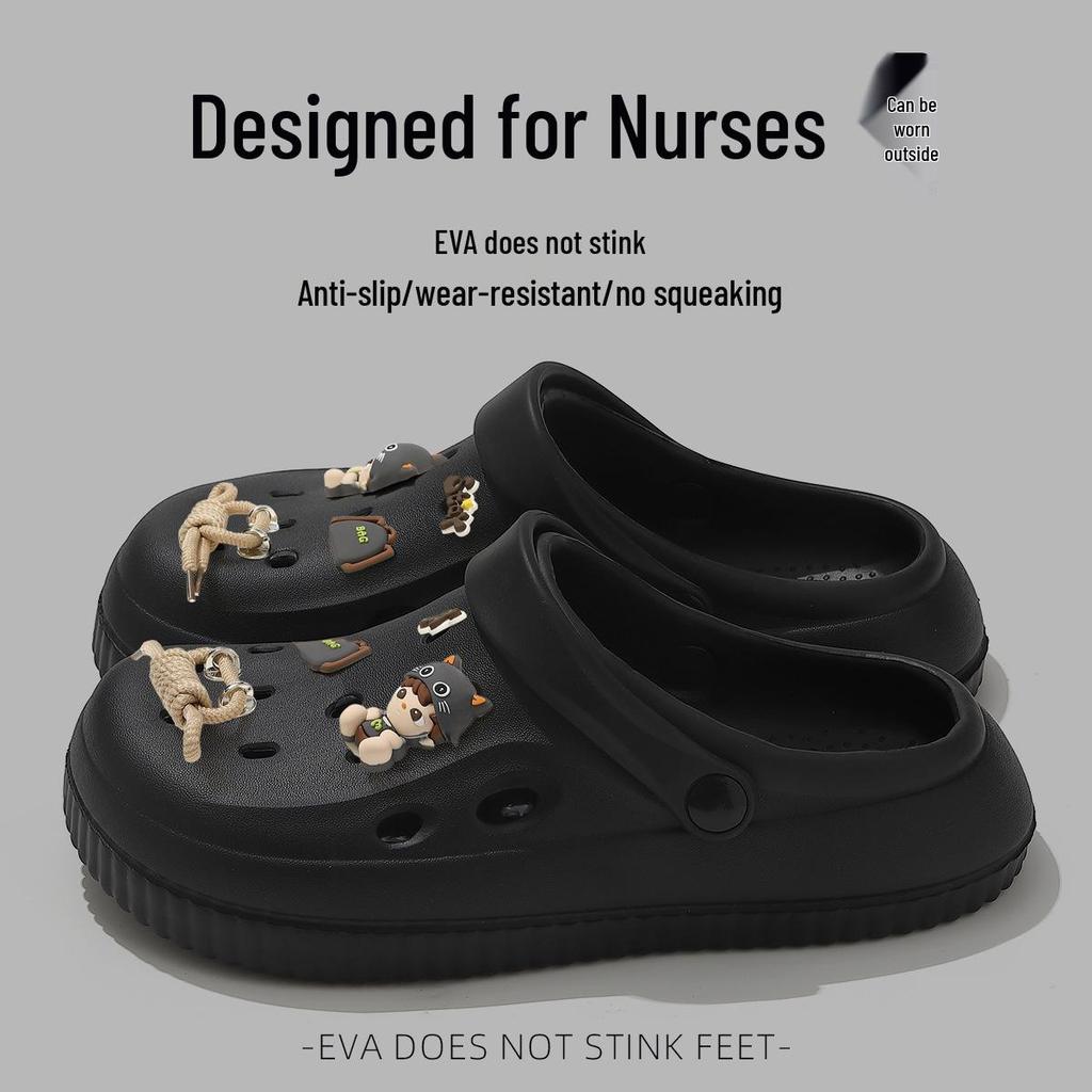 Women's Hole Shoes Non-Slip Sandals - Breathable, Soft Sole, Wear-Resistant Beach EVA Slippers