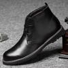 Модные осенне-зимние мужские ботильоны, роскошный бренд, на шнуровке, деловая обувь, мужская обувь из натуральной кожи, высокое качество, круглый носок, базовые ботинки
