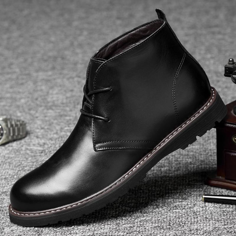 Модные осенне-зимние мужские ботильоны, роскошный бренд, на шнуровке, деловая обувь, мужская обувь из натуральной кожи, высокое качество, круглый носок, базовые ботинки