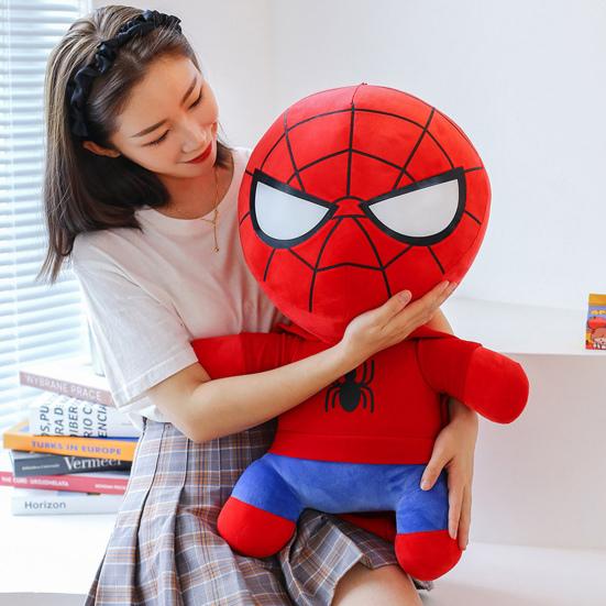 Stuffed Hooded Spider Boy Plush with Hanging Lanyard Soft PP Cotton Movie Character Hero Plushie Toy Doll Home Decoration Kids Adults Fans Gift