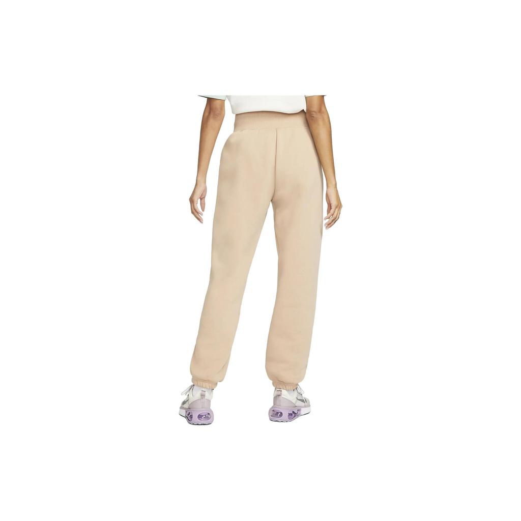 Nike High-Waist Drawstring Sports Pants With Solid Color Brand Logo Women Bottoms Khaki DQ5887-200
