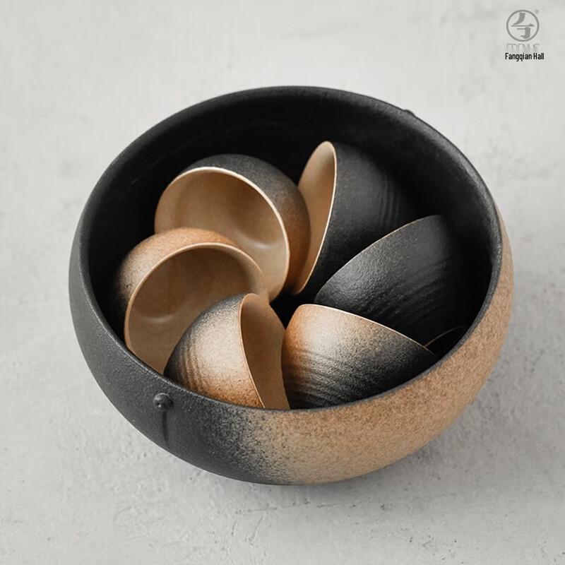 Wanqiantang Qiushan Glaze Ceramic Tea Set with Tea Tray