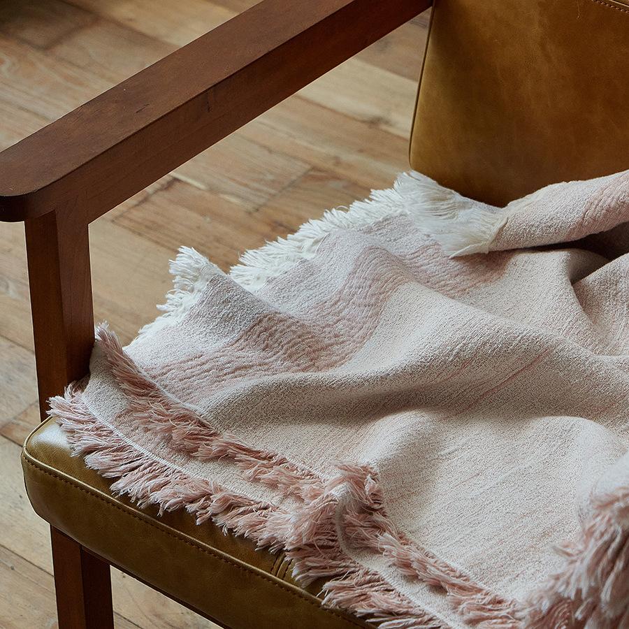 Retro Blanket King Size 80% Cotton 20%Linen Yarn Dyed Jacquard Tassel Blanket Sofa Bed Cover Blanket Bedspread On The Bed
